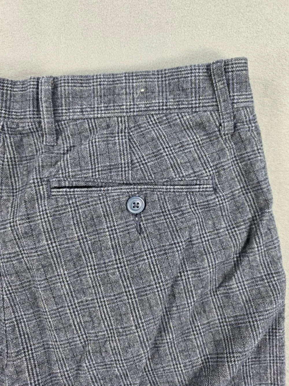 J. Crew 484 Slim Men's Plaid Pants 31x32 Navy Gray Stretch